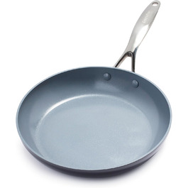 GreenPan Valencia Pro Ceramic Non-Stick Fry Pan - 28cm, PFAS-Free, Stainless Steel Handle, Induction, Oven & Dishwasher Safe, Grey
