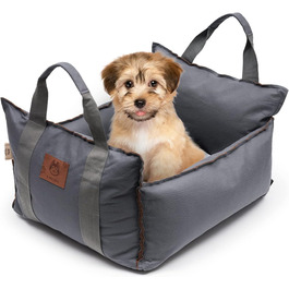 Автокрісло-ліжко для собак та котів: якісний матеріал, безпека, багатофункціональне ліжко з потовщеним подушкою та ременем безпеки (сірий, блакитний)