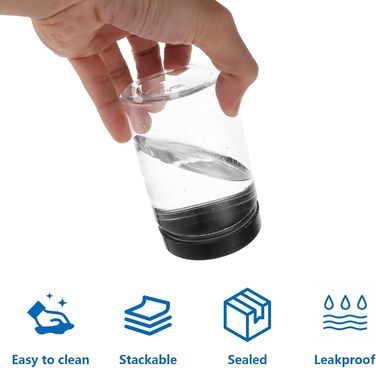 Набір контейнерів для зберігання 16 шт. по 500 мл з кришкою, прозорі пластикові банки, BPA-Free, для солодощів та продуктів харчування