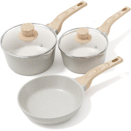 Набір посуду RIOVARM: сковороди з антипригарним покриттям (18см, 20см, 24см) та каструля з кришкою, без PFOA