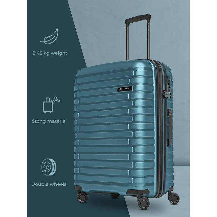 Чохол-валіза на колесах середнього розміру 66 см, розширюється до 75 літрів, з TSA-замком, з поліпропілену, 4 колеса, Collection 04, Ice-blue Metallic