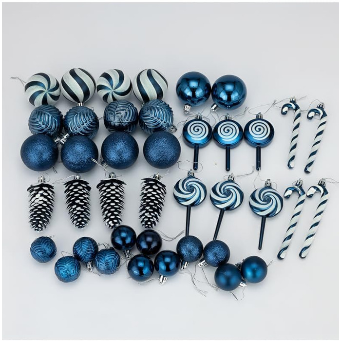 Набір прикрас на ялинку 40 шт. червоні кулі, пластик, Balu