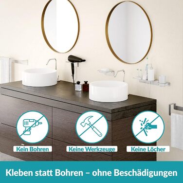WEISSENSTEIN Badablage without Drilling from Stainless Steel - Self-Adhesive Shelf for the Bathroom - 14 x 9.5 x 5 cm (24 cm, Silver)