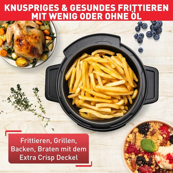 Tefal CY7788 Turbo Cuisine & Fry Multicooker | Pressure Cooker & Air Fryer | 14 Automatic Cooking Programs | Extra Crisp Lid | Versatile | 7.6 L Capacity | Includes Recipe Booklet & Cuisine & Fry Recipe App - 7.6L Multicooker