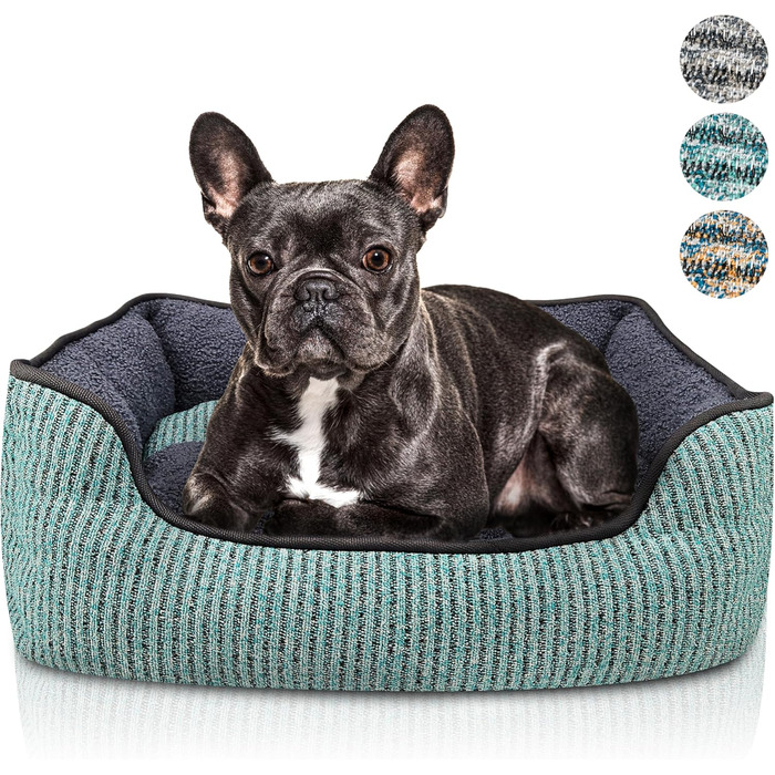 Ліжко для собак та котів, корзина для собак, диванчик для собак, подушка для собак, ліжко для котів, подушка для котів, зручне, миється, не слизьке, знімний коврик, плюшеве, тепле, розмір S, колір зелений