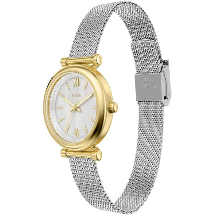 Жіночий наручний годинник Fossil Carlie, золотистий кварцовий механізм, сталевий браслет (28 мм, Rich Gold)