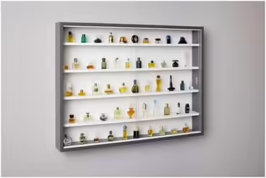 Inter Link - Collector's Display Cases - Hanging Display Case - Wall Shelf - Glass Display Case - Wall Display Case - Hanging Shelf - Showcase - MDF - Gray/White (80x60x9.5 cm) Collecty Gray Gray, White