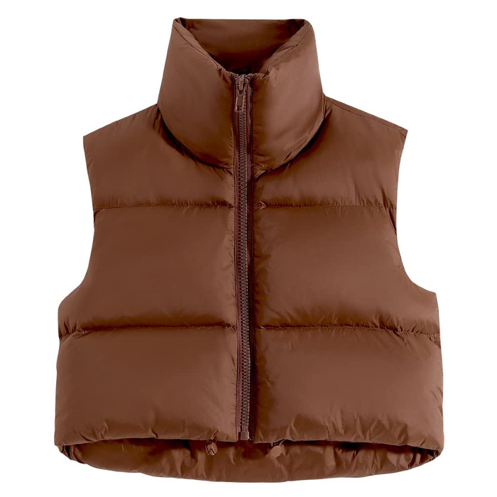 Степлена жилетка Fuinloth Daen Weste з коротким коміром для зими та перехідного періоду (38-40, Коричнева)
