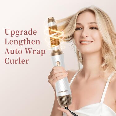 Набір для укладки волосся 6 в 1 Airstyler: фен-щітка, дифузор, локони, об'єм, випрямлення, сушка (білий/сірий)
