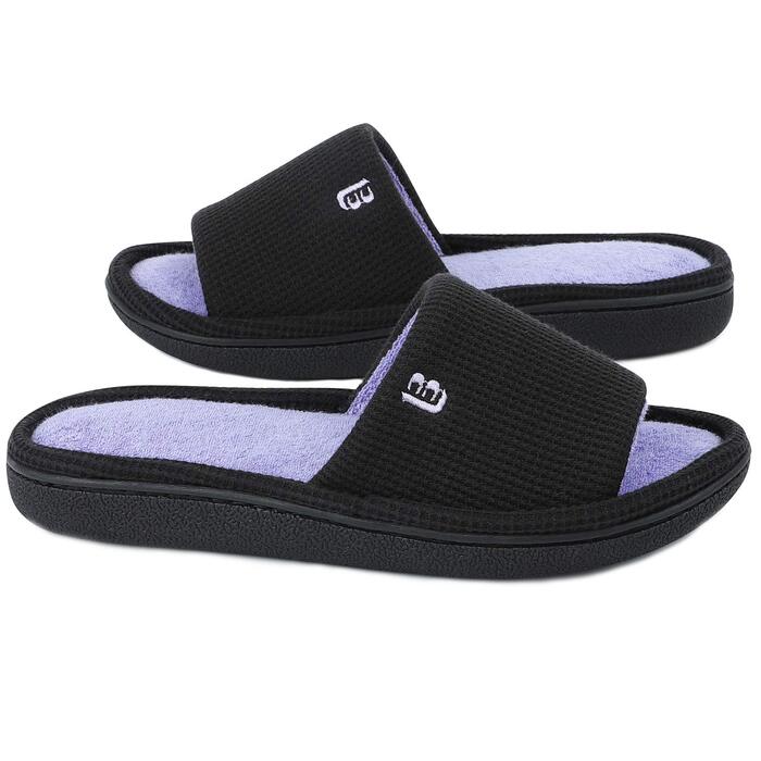 Тапочки жіночі літні LongBay для дому, відкриті, на пам'яті, чорні, 38/39 EU