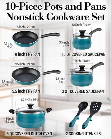Набір сковорідок Cook N Home з антипригарним покриттям, 3 шт, 20.3/24.9/27.9 см, для індукційних плит, мраморно-червоні, універсальні, преміум-якість