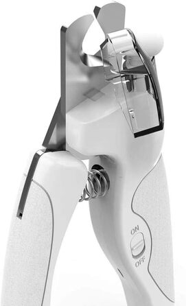 Триммер для когтів домашніх тварин з LED-підсвічуванням: для собак та котів середніх та маленьких порід. Професійний триммер для когтів з гострою клинком та безпечним білим/блакитним LED-світлом.