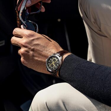 Чоловічий годинник PINDOWS: аналоговий хронограф з кварцовим механізмом, водонепроникний, для бізнесу та відпочинку. Чорний/коричневий ремінець з шкіри, золотий циферблат, сріблястий корпус.