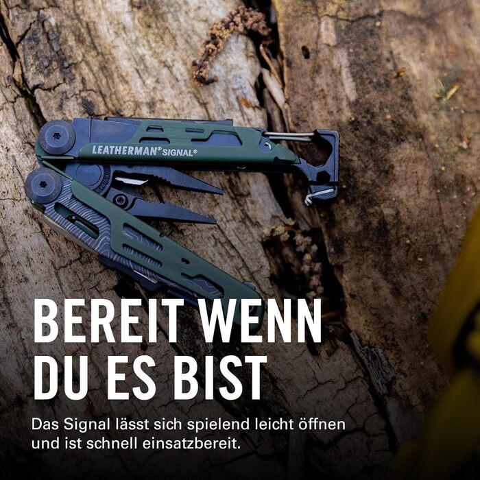 Leatherman Signal - Мультитул для кемпінгу та виживання (19 інструментів) - Зелений з чохлом з нейлону
