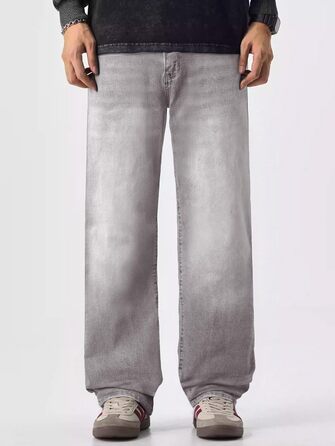 Джинси чоловічі JMIERR Baggy широкі, еластичні, вінтаж Y2K, світло-сірі, 3XL