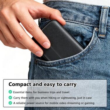 Powerbank 10000mAh для обігрівальної жилетки та одягу | UL2056 | Сумісний з жилеткою, штанами, термобілизною, чоловічий/жіночий | 5V/2A