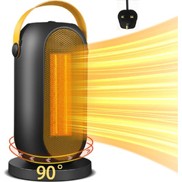 Електричний обігрівач: енергоефективний керамічний обігрівач 1200W з захистом від перегріву та перекидання, 6 режимів, термостат, для дому та офісу