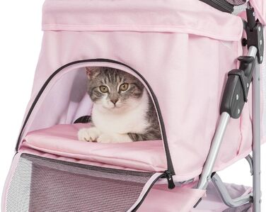 Тріксі Складаний візок для домашніх тварин (кішки та собаки), рожевий