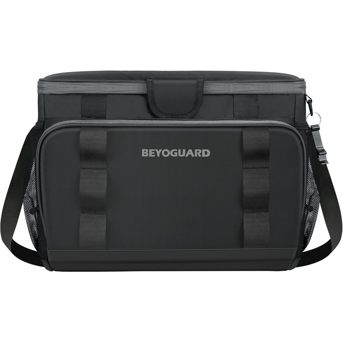 30L Cooler Bag Large Foldable - Cooler Bag for Food & Drinks, Picnic Bag, Insulated Thermal Bag, Car Cooler Bag for Beach/Picnic/Camping/BBQ (Black Handbag)