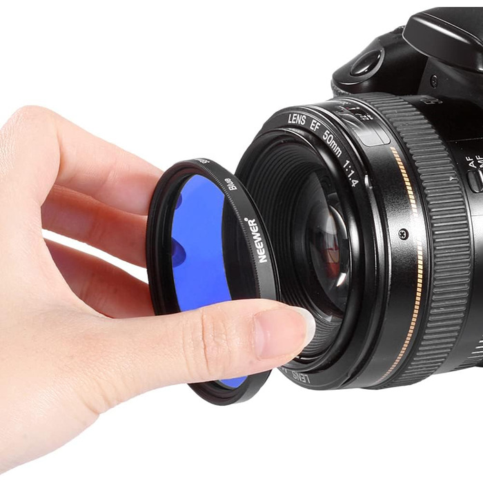 NEEWER Набір фільтрів для об'єктива 9шт, 58mm: червоний, оранжевий, синій, жовтий, зелений, коричневий, фіолетовий, рожевий, сірий. Аксесуари для камери