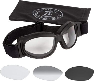Мотоокуляри PiWear Black Hills, самотонуючі, вітрозахисні, антифог, для шолома, чорні, з амортизацією