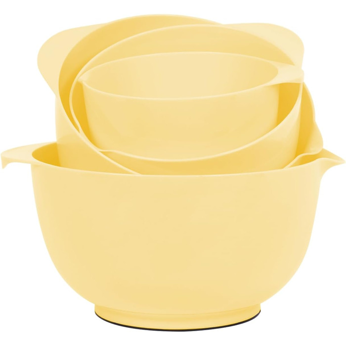 Набір салатниць/міксерів BoxedHome (4 шт.) - пластик, жовтий, неслизькі, для кухні