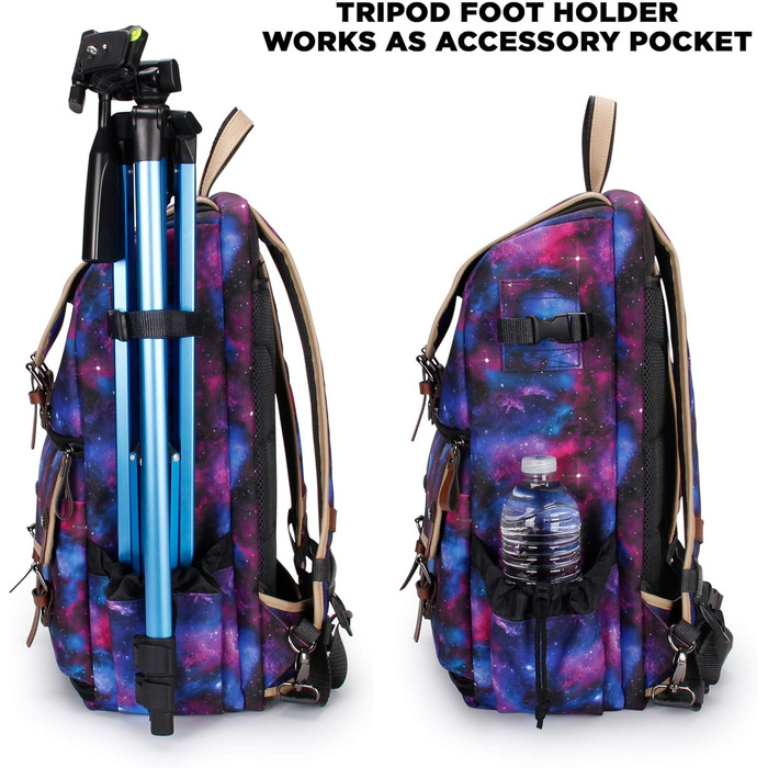 Рюкзак для камери GoProve: DSLR рюкзак для подорожей, з місцем для камери, аксесуарів, ноутбука та штатива, вологостійкий, (Galaxis)