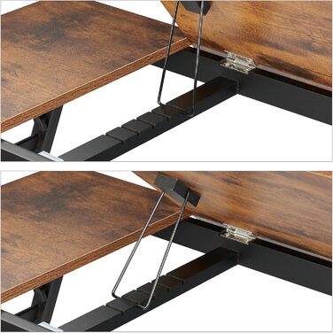 Столик для ноутбука Relaxdays на ліжко/диван, бамбуковий, регульований по висоті, темно-коричневий/чорний