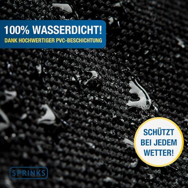 Водонепроникний чохол для гриля SPRINKS® 132x66x109 см, преміум, для Weber, Napoleon, Enders, з ручками, Oxford 600D, чорний