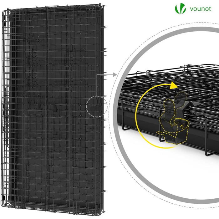 Клітка для собак VOUNOT, розкладний автотранспортний бокс з кришкою, XXL 122x75x81 см, чорна