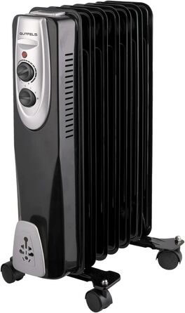 Електричний масляний радіатор Gutfels HR 32007 sw | 3 режими нагріву | 7 ребер | 1500 Вт | Чорний колір