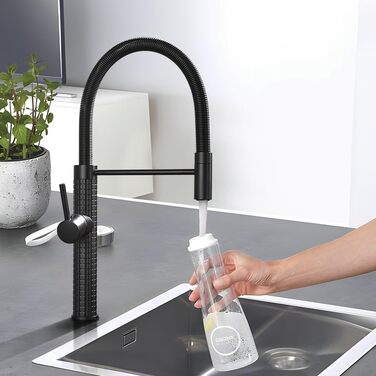 Чорний кухонний змішувач TIMACO висувний, 360° поворотний, для кухонної мийки | Змішувач для кухні