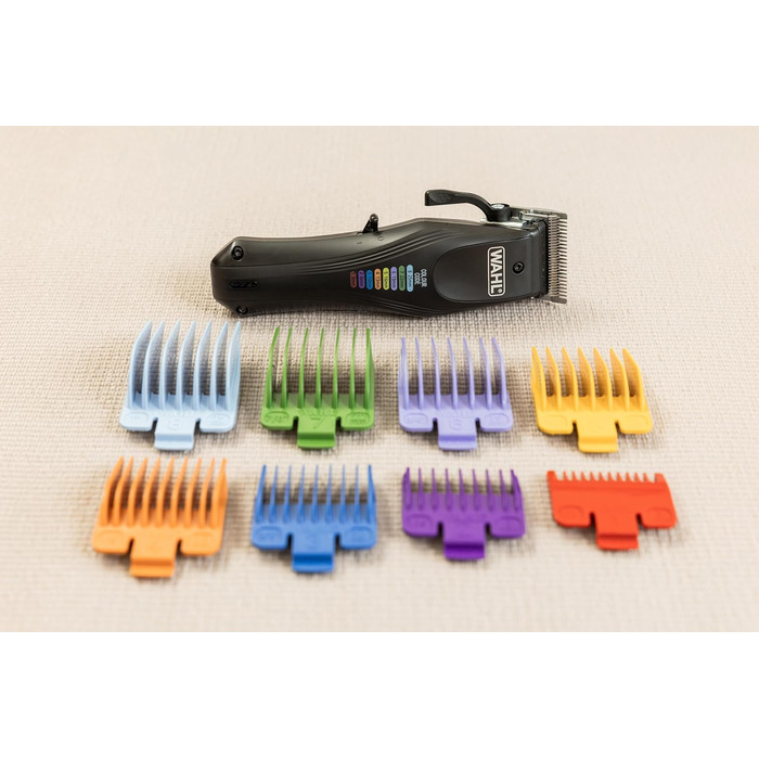 WAHL Animal Color Pro: бездротова машинка для стрижки собак з набором кольорових насадок, тиха, акумуляторна, чорна