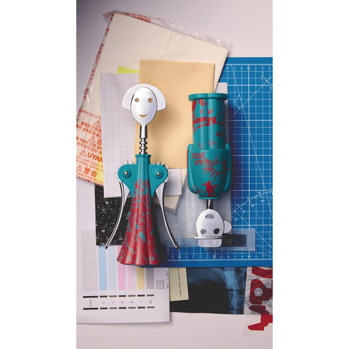 Штопор Alessi Alessandro M. Liquid AM23A 31, дизайнерський, багатоколірний, фосфоресцентний, з хромованого AlkiPaper® та цинку Zamak