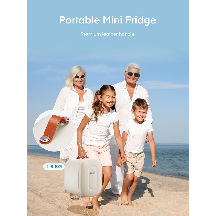 Mini холодильник FOHERE 5 літрів: для напоїв та догляду за шкірою, USB живлення, 220V/12V, білий