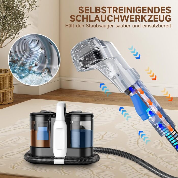 Апарат для чищення м'яких меблів та килимів | Миючий пилосос 18kPa | Для дому, авто та тварин