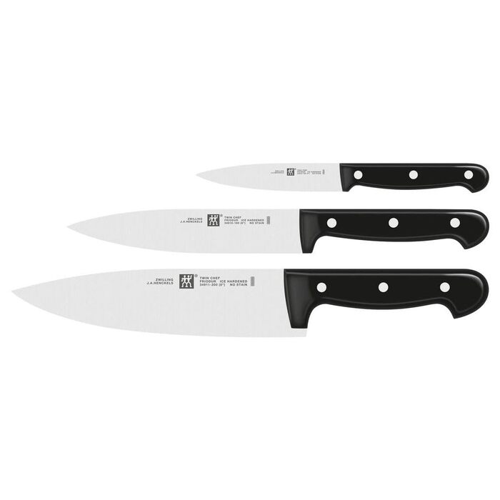Набір кухонних ножів ZWILLING Twin Chef, 3 предмети, нержавіюча сталь, чорний, Made in Germany