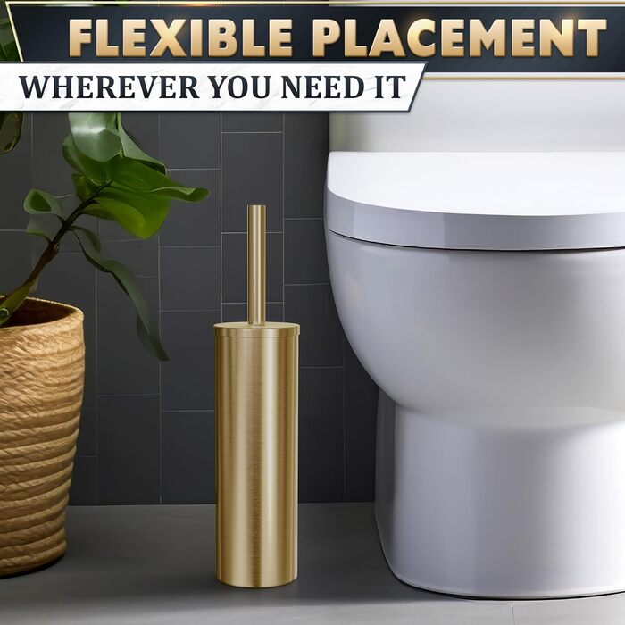 Набір для чищення унітазу з тримачем Novsix (щітка, золотий колір)