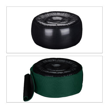 Relaxdays Inflatable Padded Footstool in Green