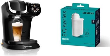 Кавомашина Tassimo My Way 2 TAS6502 з фільтром для води, 70+ напоїв, персоналізація, великий вибір кави, проста у використанні, 1500 Вт, (Чорний, з фільтром, комплект з фільтром TZ70033A)