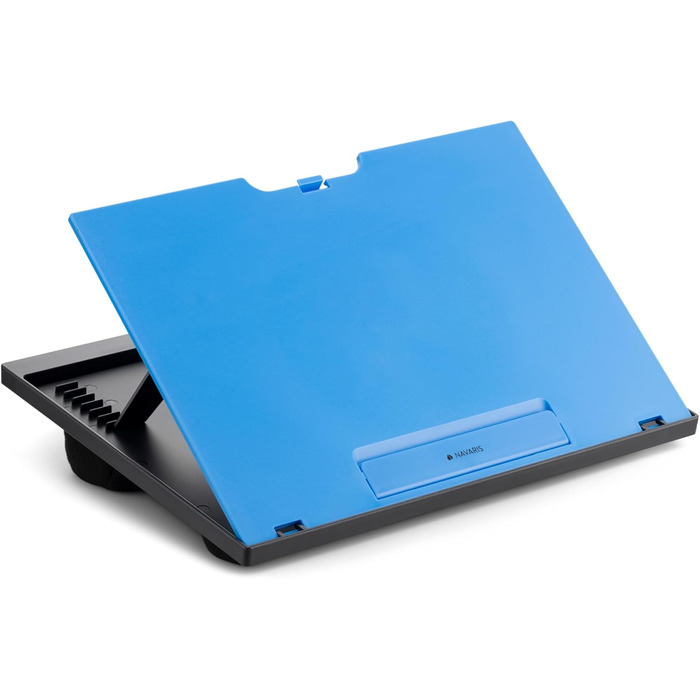 Підставка для ноутбука Navaris з пластику - для ліжка/дивану, підставка для планшета, 37,6x28x5,8 см, 8 регульованих рівнів, блакитна