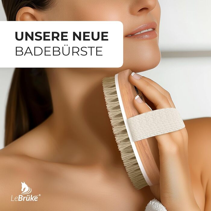 Щітка для сухого скрабу Lebrüke® для душу з сумкою - для видалення відмерлої шкіри. Пелінг-щітка для тіла.