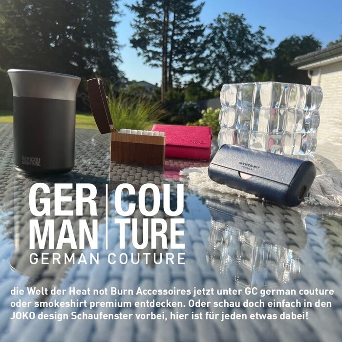 GC German Couture Stickbecher Auto-Aschenbecher compatible with IQOS ILUMA PRIME TEREA Sticks & Heets Sticks + Glo Hyper Pro Air neo Sticks Accessories and for PLOOM, white/rose gold