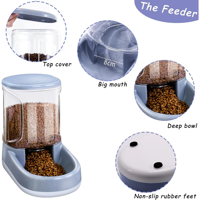 Automatic Pet Feeder and Water Dispenser - 3.8L Dual Bowl - for Dogs & Cats - Large Capacity