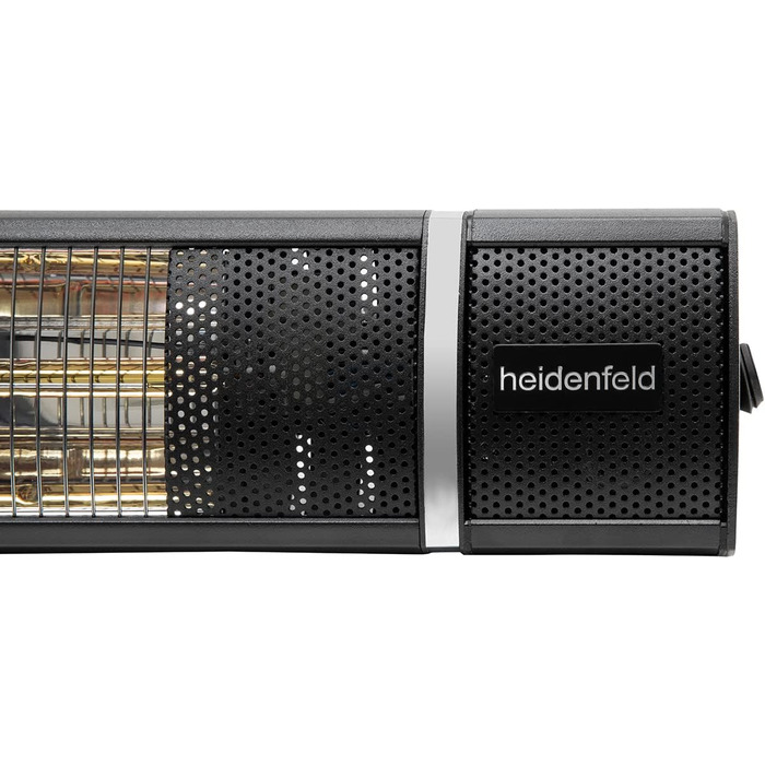 Інфрачервовий нагрівач Heidenfeld IH110 | 3 роки гарантії - 3000 Вт - з пультом дистанційного керування - електричний нагрівач для тераси | Чорний