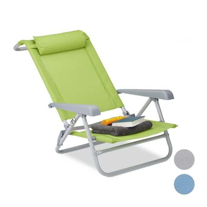 Relaxdays Folding Lounge Chair with Neck Pillow