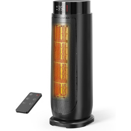 Електричний обігрівач Aroeve: 2000W, PTC кераміка, енергозбереження, 4 режими, таймер 24h, пульт, захист від перегріву та перекидання