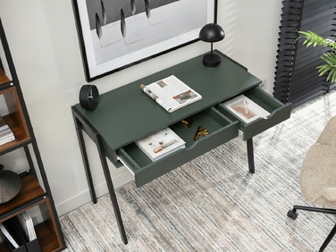 Прямокутний письмовий стіл Mebel-Partner 100 x 45 x 75 см, чорний з зеленим