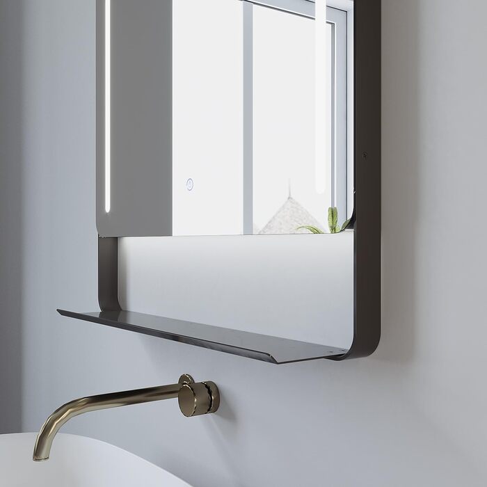 Дзеркало для ванної кімнати AQUABATOS з підсвічуванням 100x70 см LED з антизапарюванням, сенсорним вимикачем, 3 кольорами світла та регулюванням яскравості