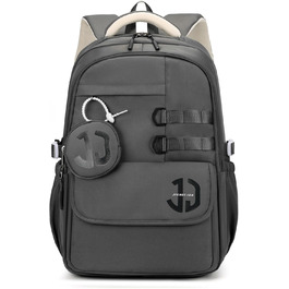 Водонепроникний шкільний рюкзак JANSBEN для підлітків (хлопчиків та дівчаток), з багатофункціональним дизайном для школи та подорожей, ідеальний для 5 класу (сірий)